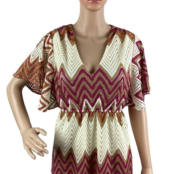 Judith March Crochet Chevron Dress Size L - Picture 2 of 7